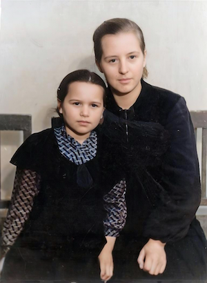 February 1958, Raisa (right) and Julya